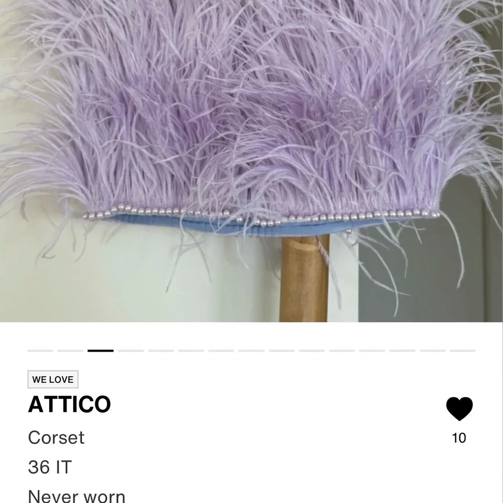 The Attico Lavender ostrich feather corset - Picture 3 of 6
